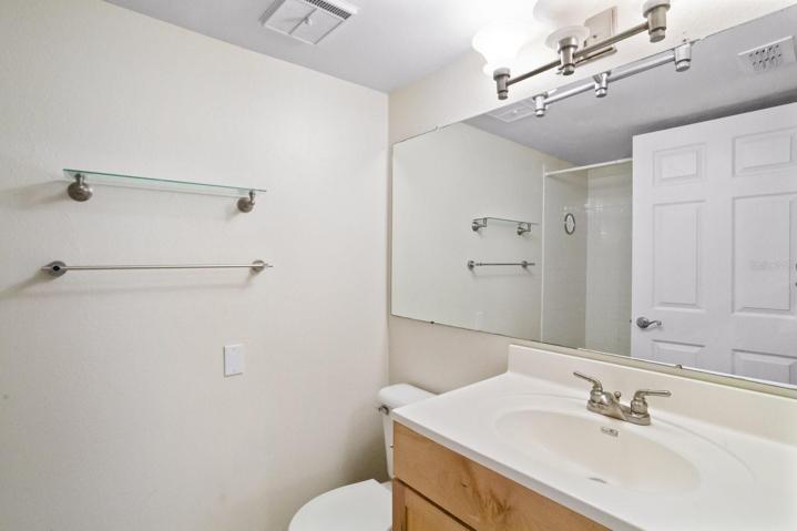 Master bath has tub with shower.