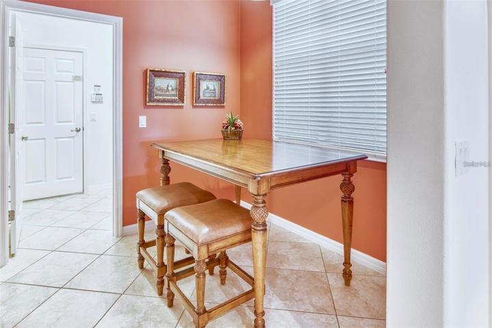 Dinette area and door to garage