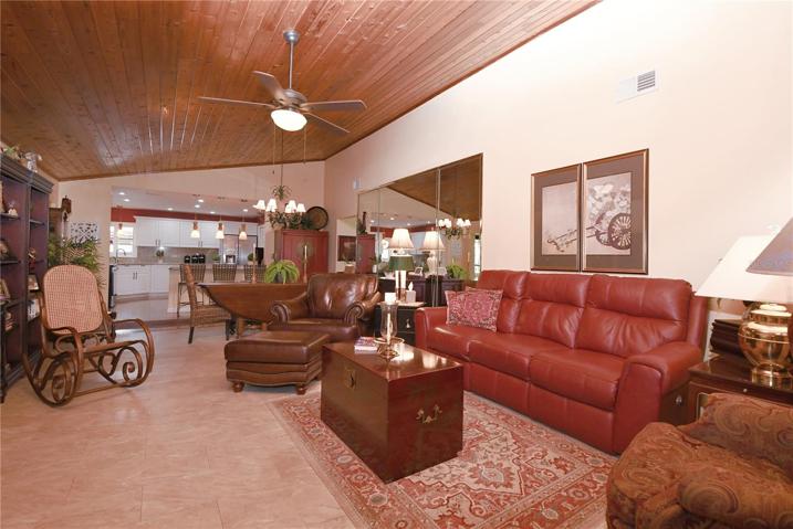 The open floor plan is ideal for entertaining.