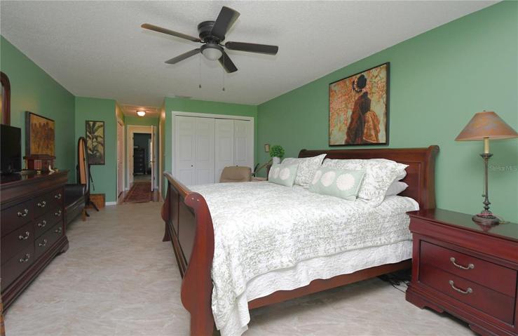 The master bedroom can effortlessly accommodate a king size bed.