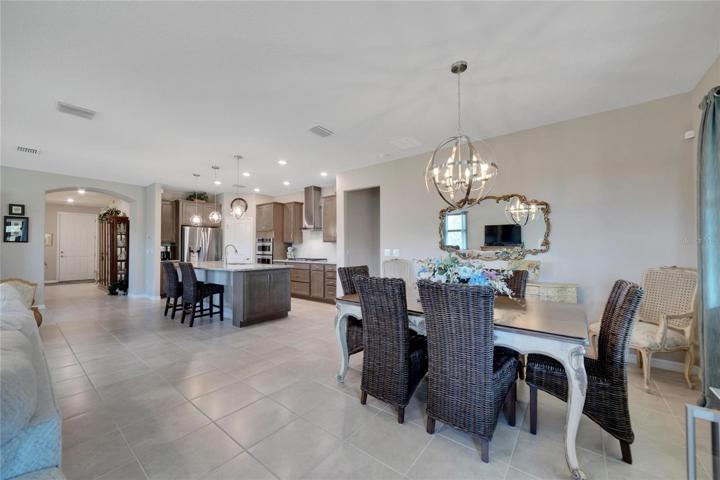 kitchen and dining areas