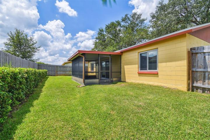 private backyard with built in fence