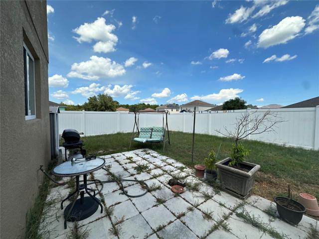 fenced backyard