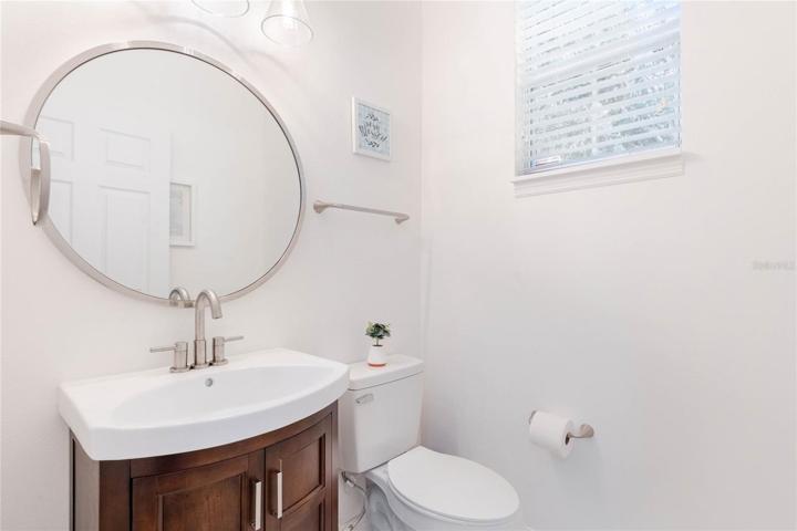 New vanity at powder bath.