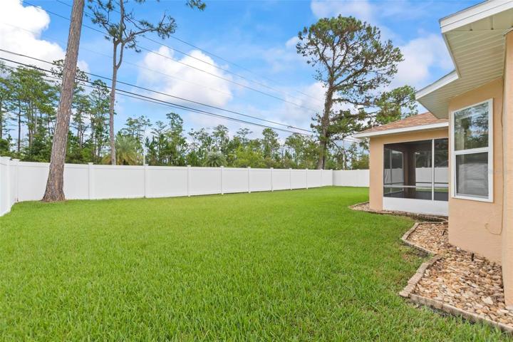 Private backyard with room for a pool or patio