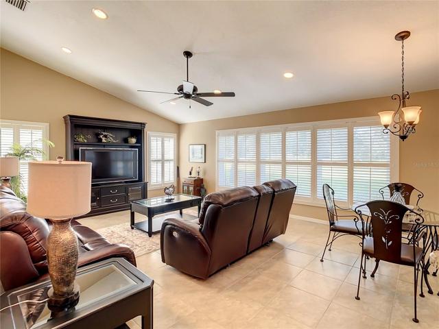 Family room and dinette area are right off the kitchen.
