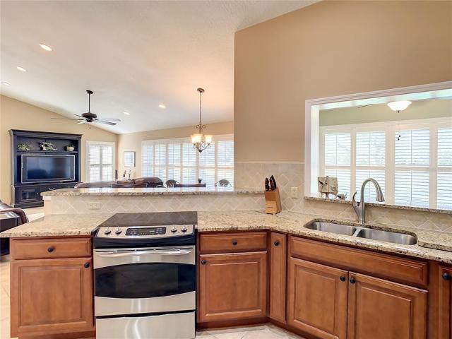 This area of the kitchen opens to the large 15' x 15' family room.