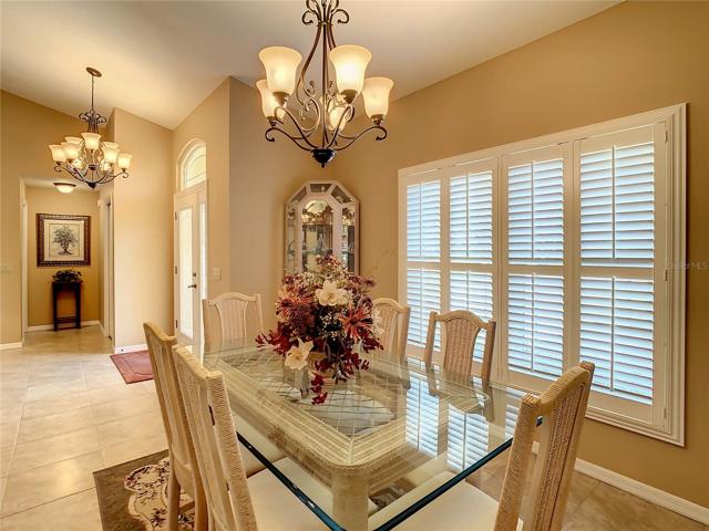 The formal dining room has plenty of room to extend the table for large family gatherings.
