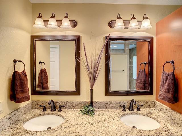His and her sinks with plenty of counter top space.