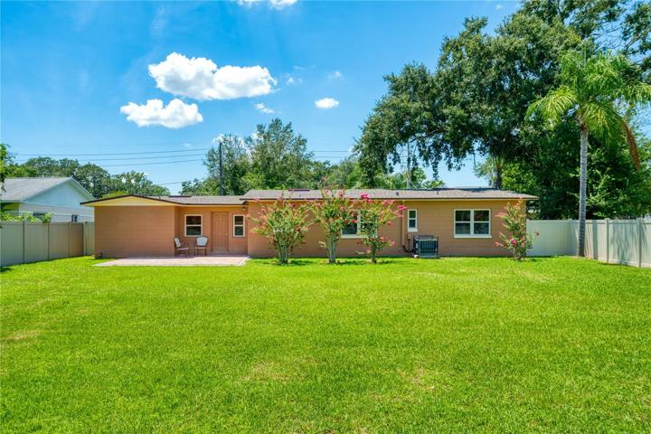 Large fenced backyard