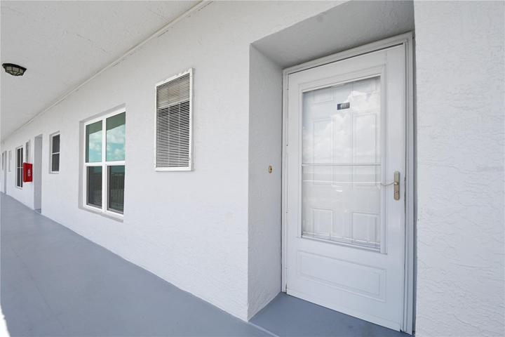 The unit comes with a storm door.