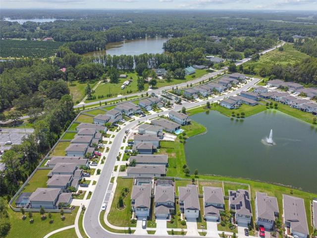 Beautiful community pond with fountain
