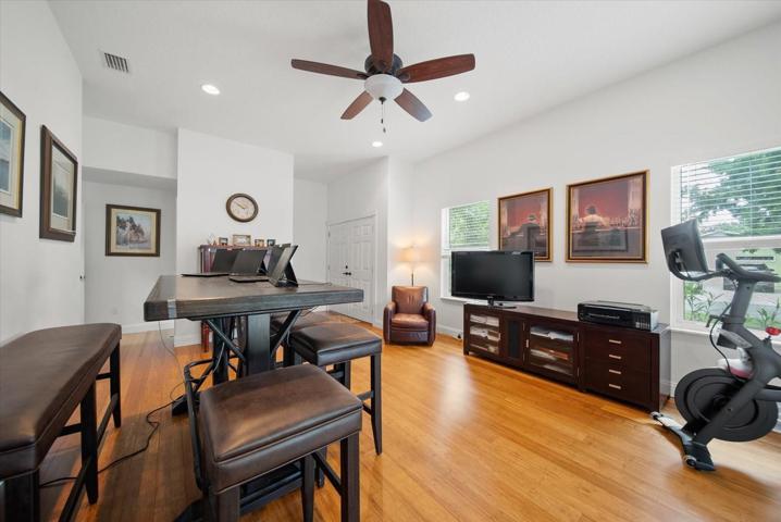 Interior view toward double door entrance