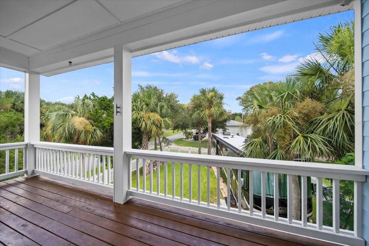 Serene upper deck views of swaying palms