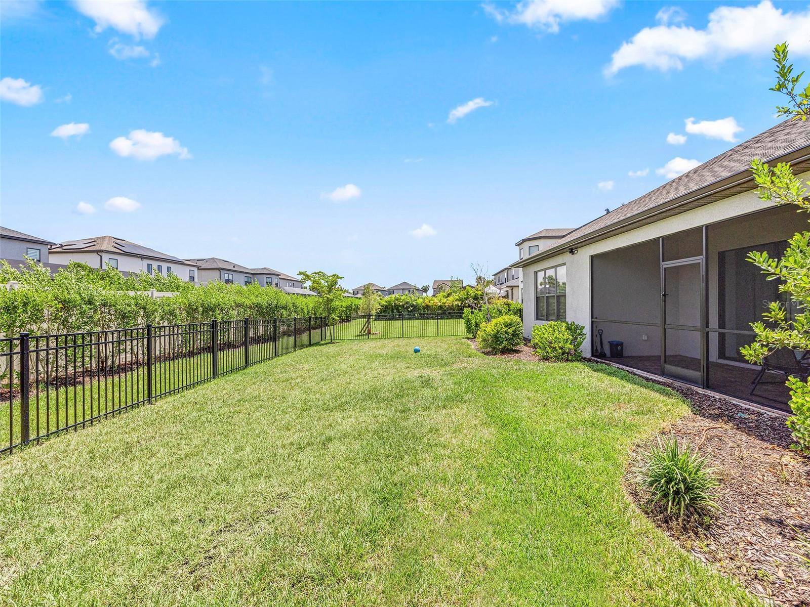 Fenced in backyard