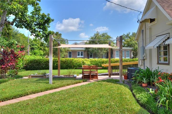 Outdoor area in backyard