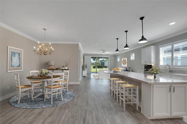 virtually staged dining room & kitchen