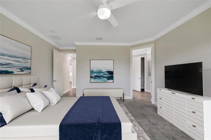 virtually staged master bedroom