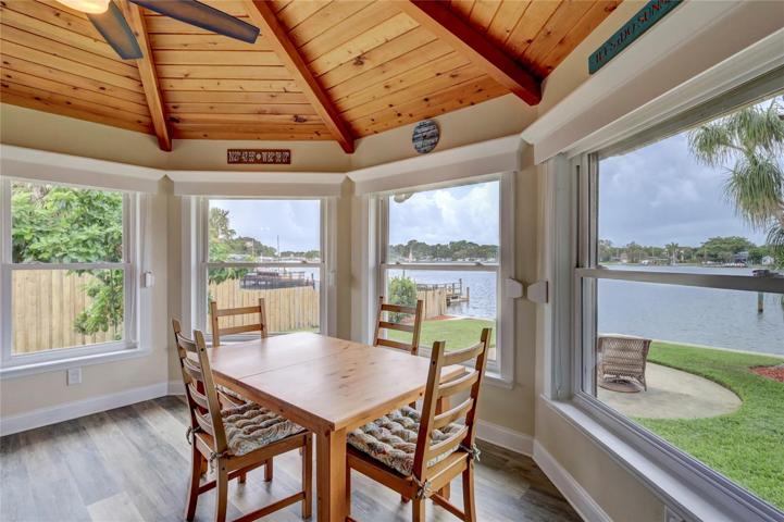 Dining room with 180 water views