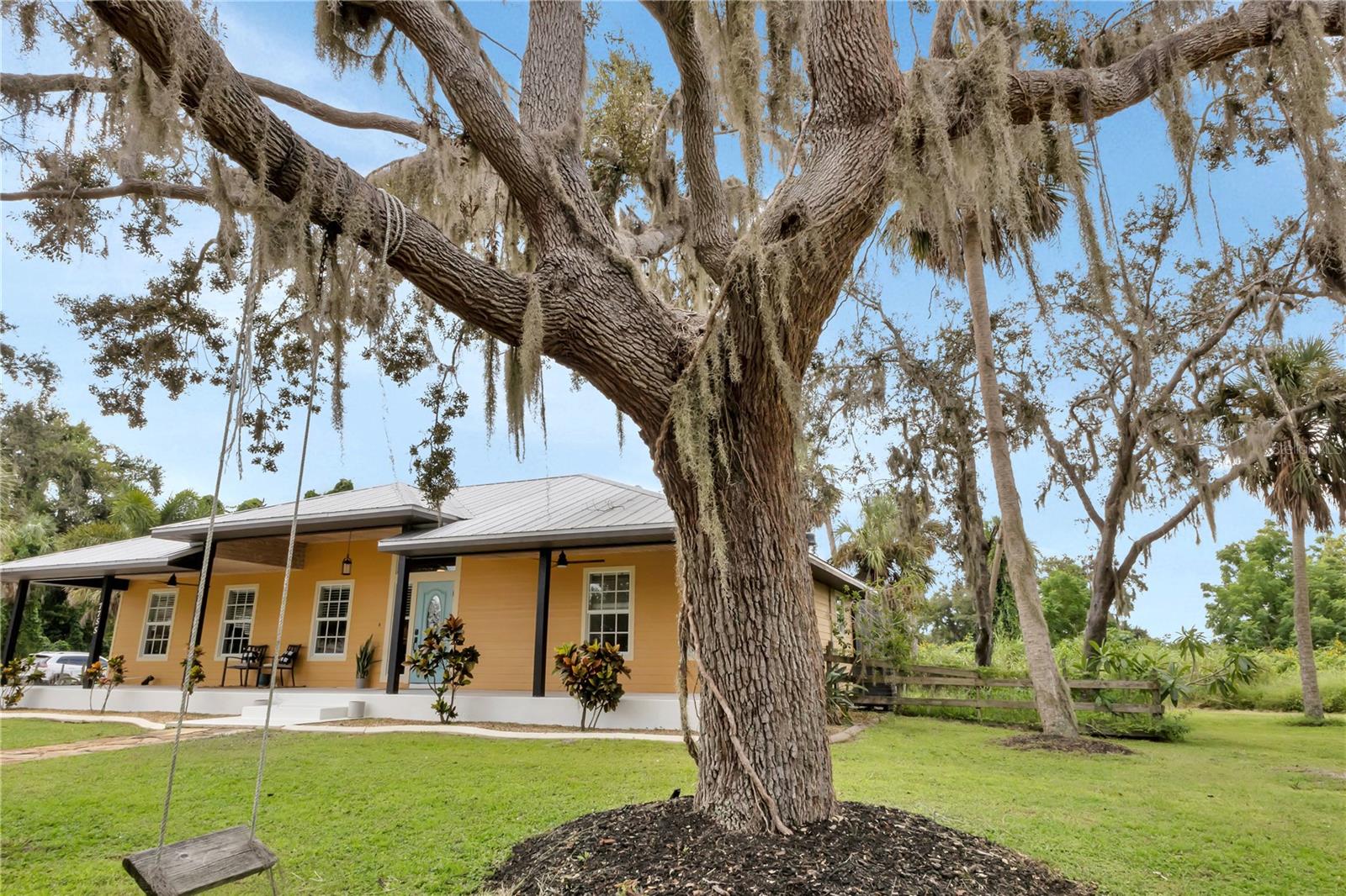 Spanish moss graces the mature oaks