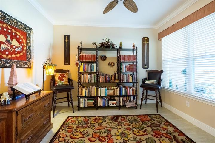 Den with French doors