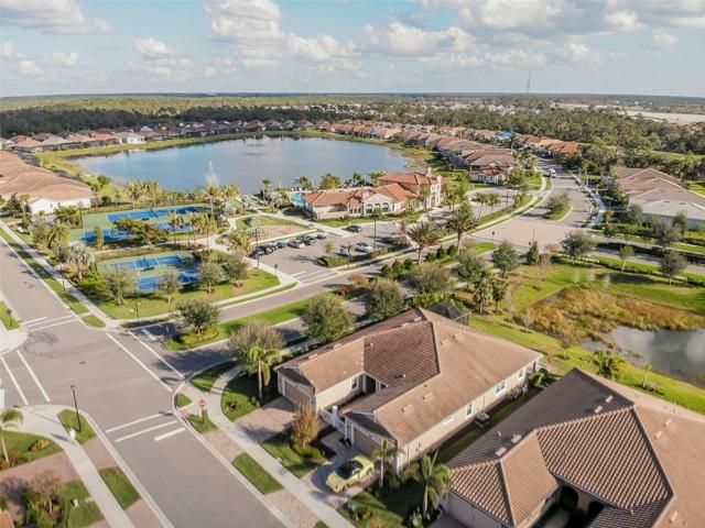 Aerial view of neighborhood