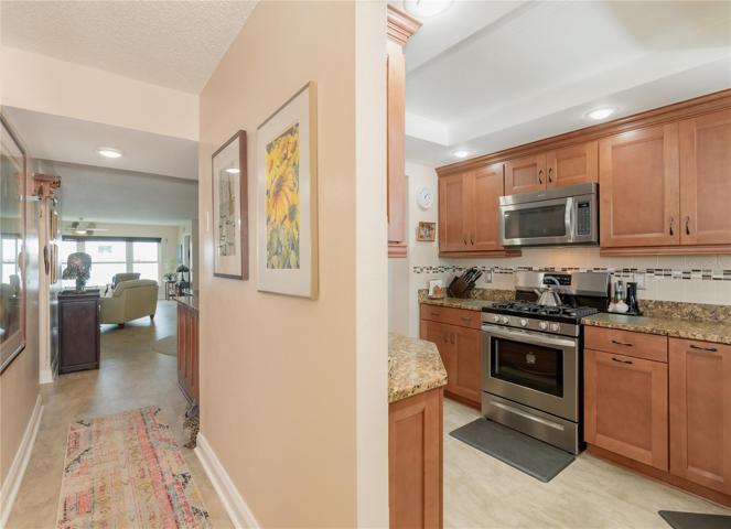 The sightline gives water views from your first step inside.