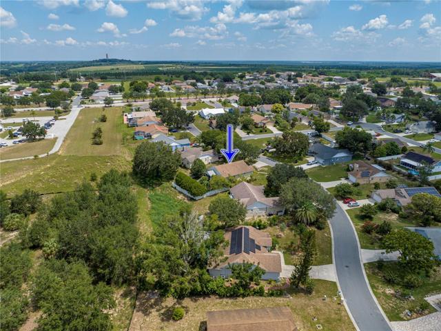 Aerial view looking N