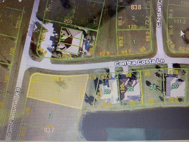 Aerial View of lot and neighbors