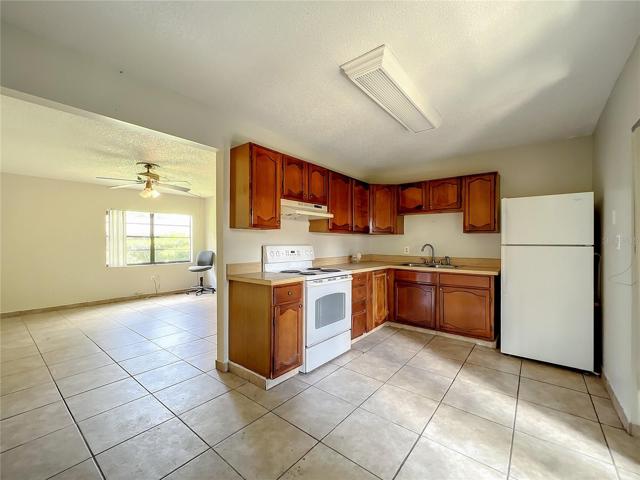 Unit 15: Kitchen view into living room