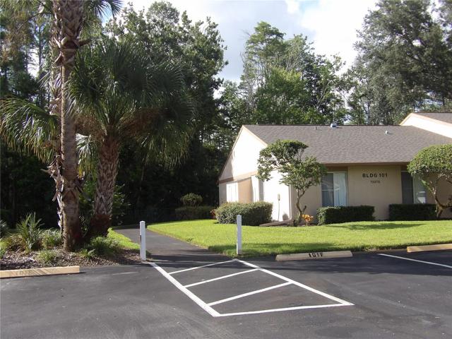 Parking spot and walkway to unit