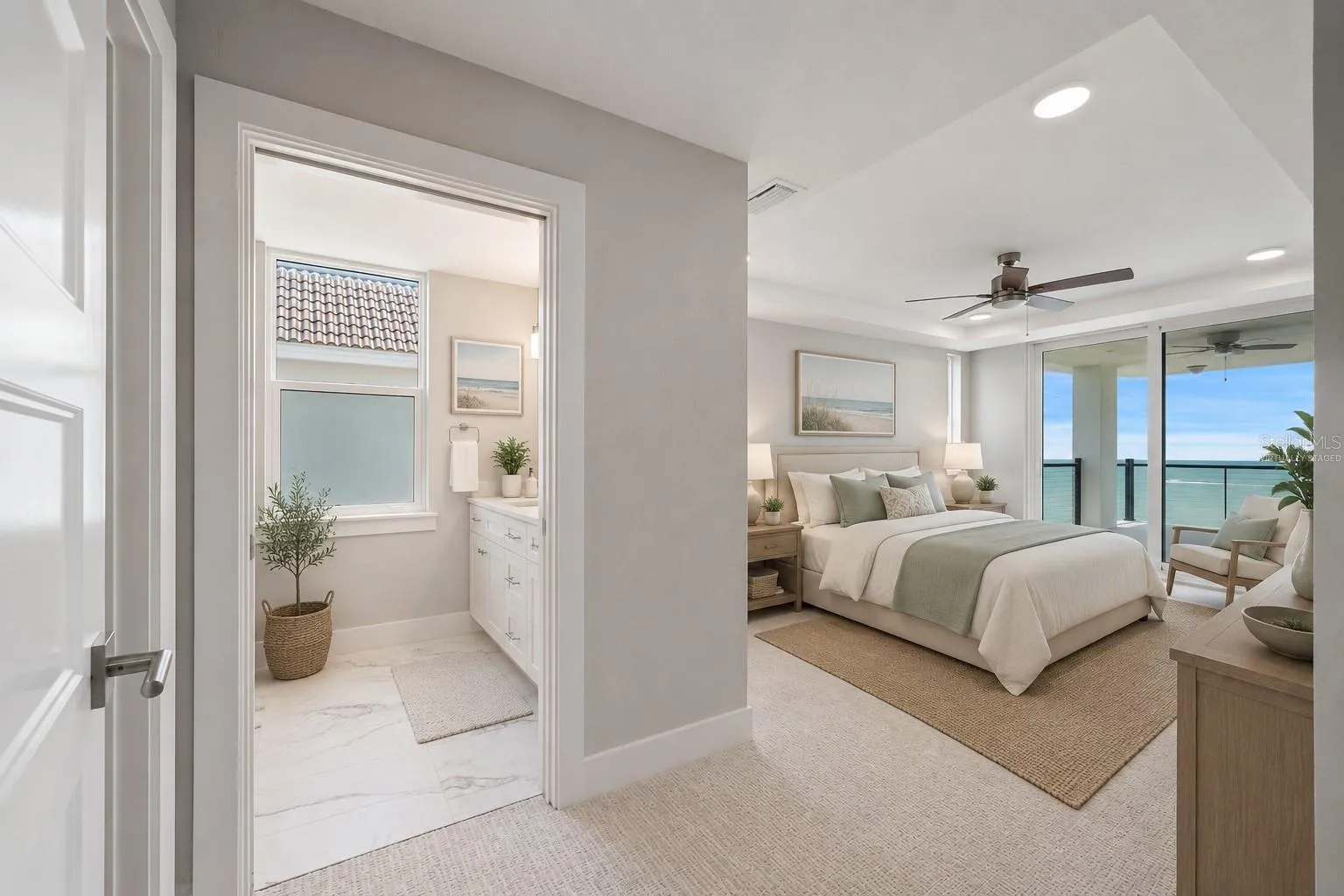 Primary Bedroom virtually staged
