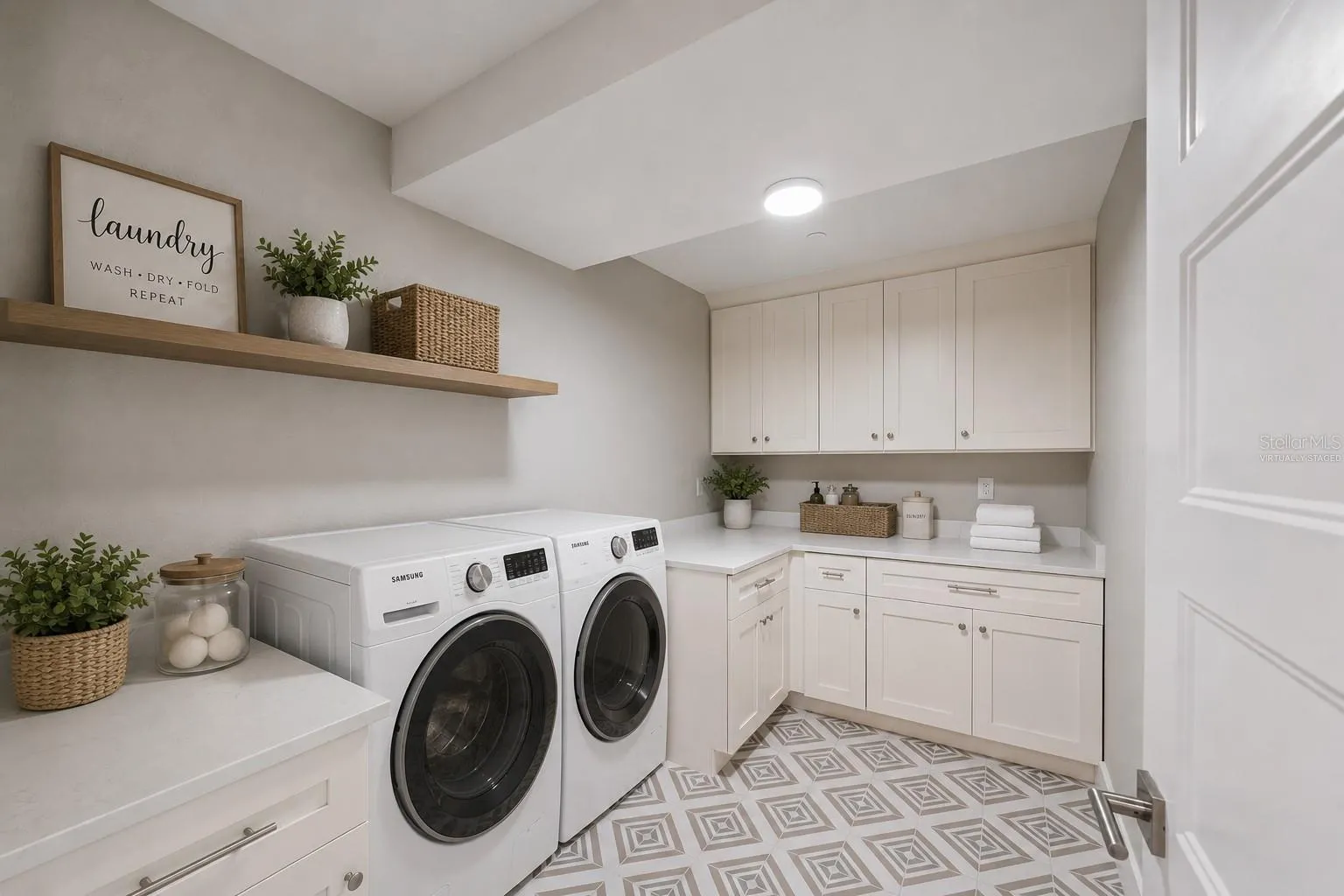 Laundry room virtually staged