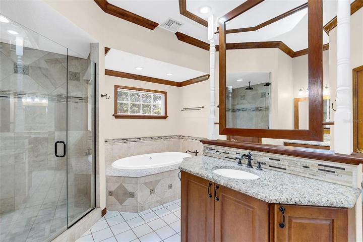 Jetted Tub, Private Water Closet, 2 walk in closets and Separate Shower