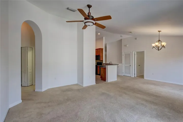 Open living with high ceilings