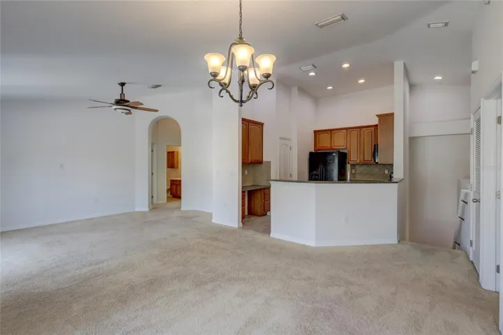 Open living with high ceilings