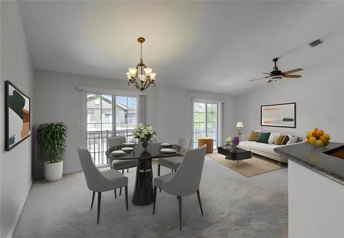 Virtually staged open living