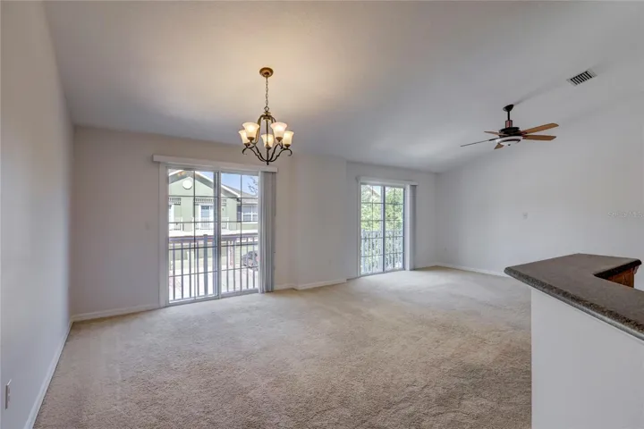 Open living with high ceilings and lots of natural light