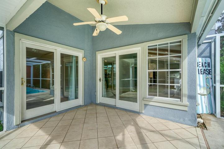 Patio area off of living room & primary bedroom