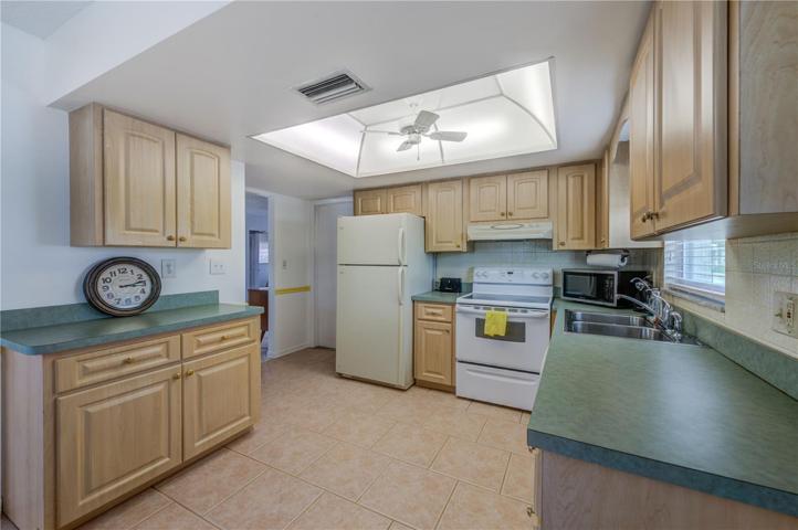 Kitchen is light & bright