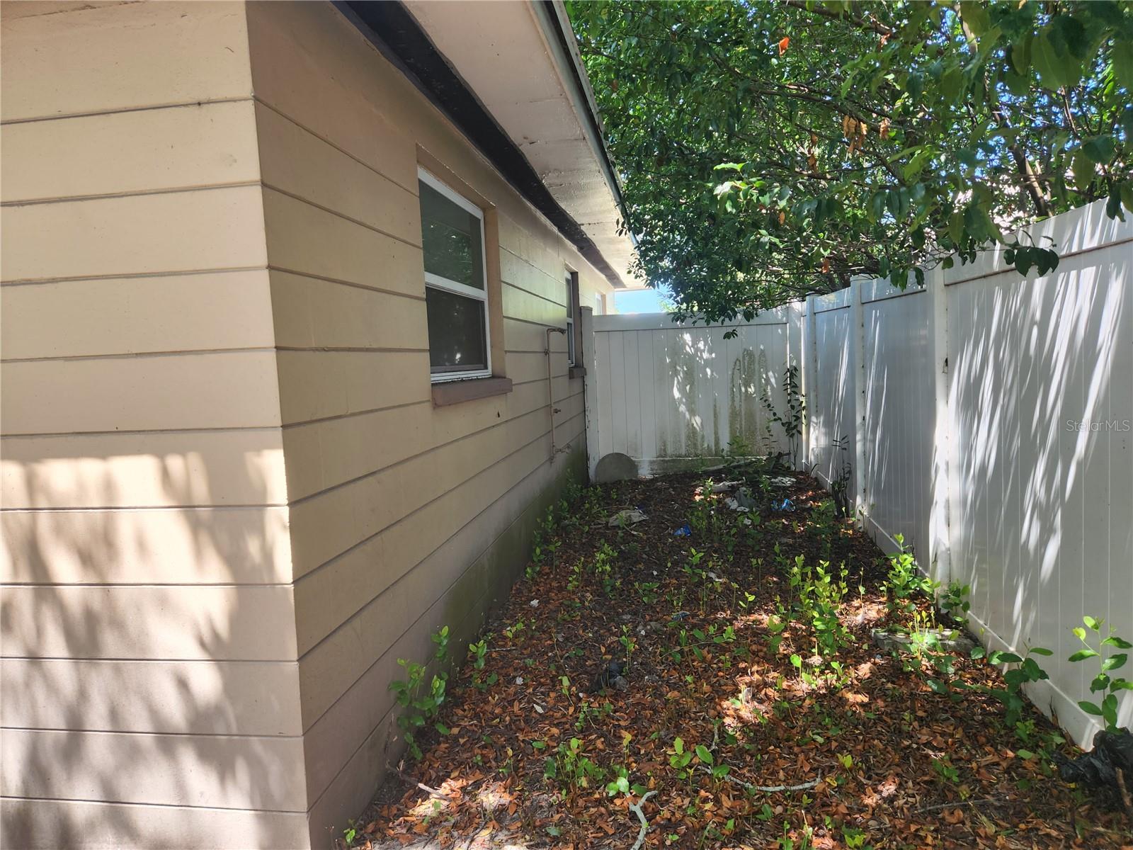 North side of house