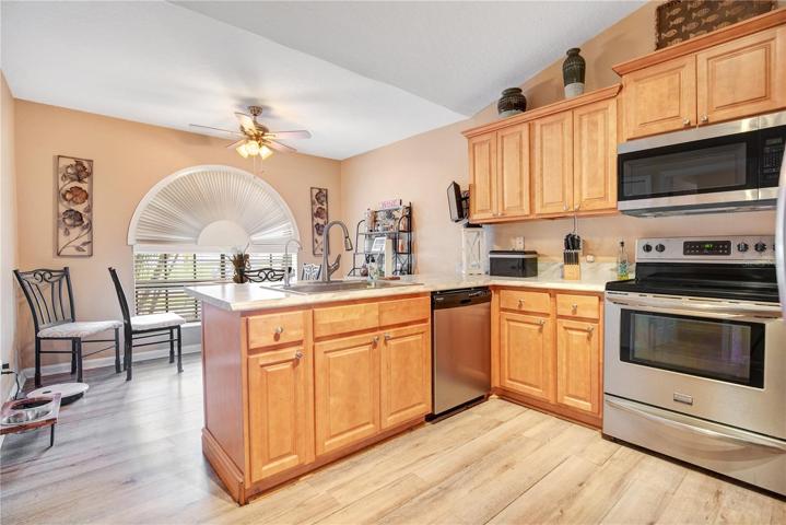 Golden Oak Cabinets.