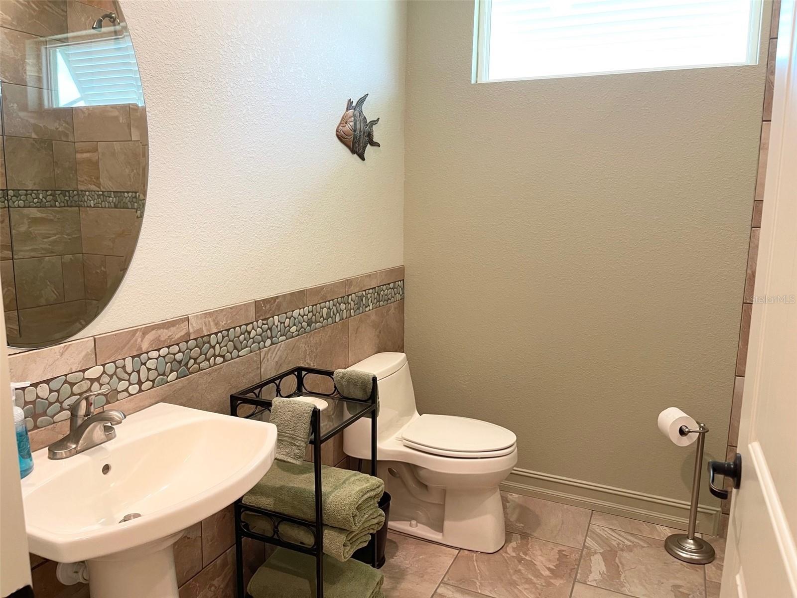 GUEST BATH - TILED FLOOR AND WALL