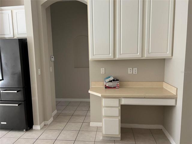 Desk in kitchen