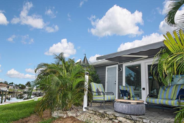 Back of home with sunshade