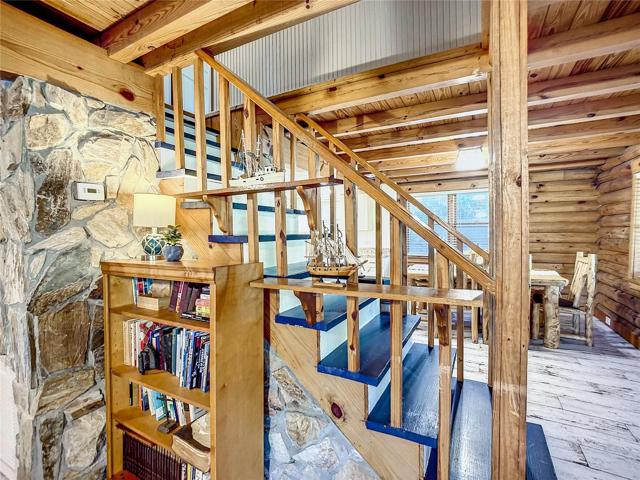 Incredible stonework in this stunning, renovated, & FURNISHED log home.