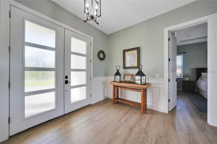 8' French Doors and Wainscoting