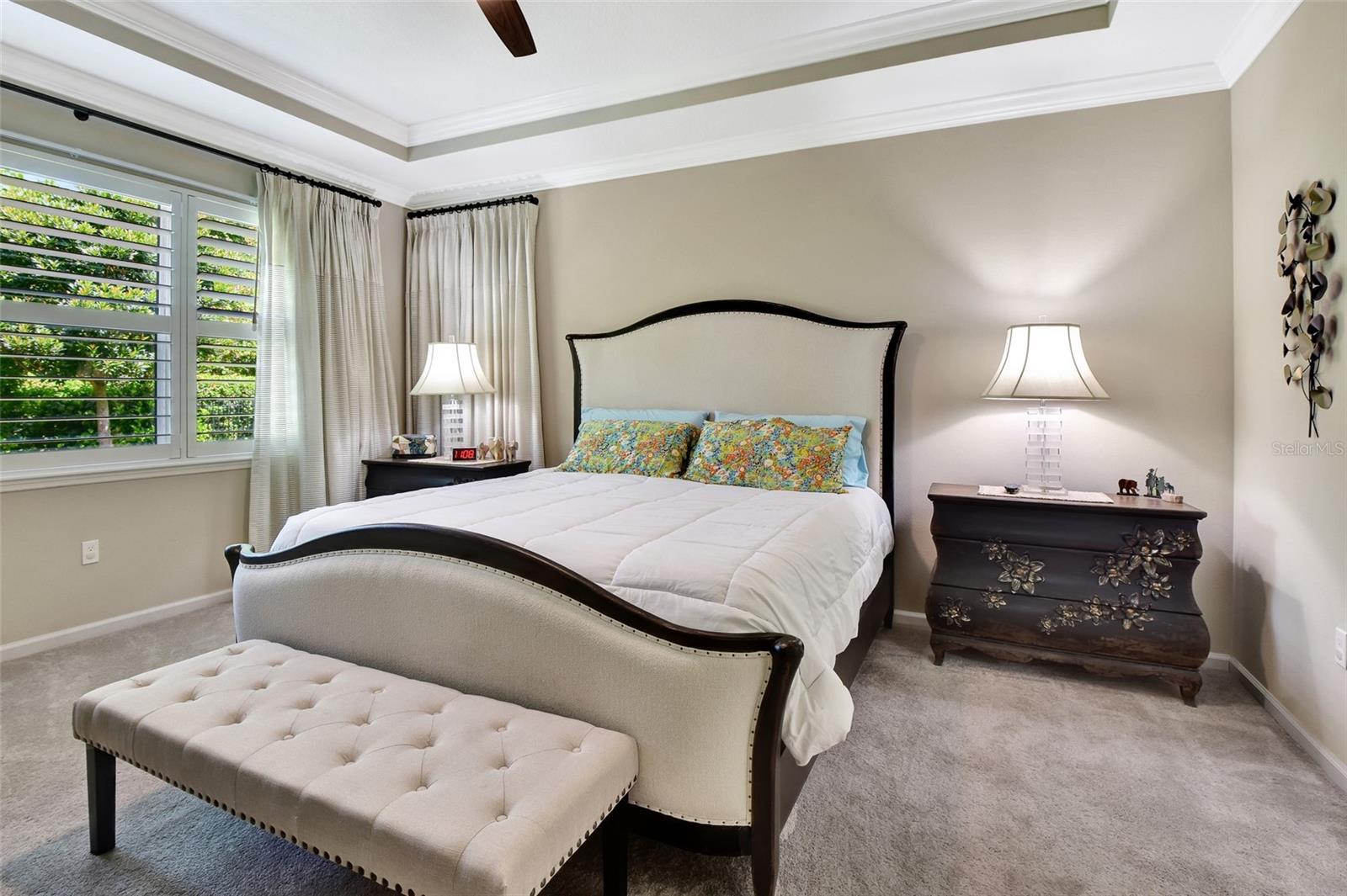 Main Suite with tray ceiling &amp; crown molding