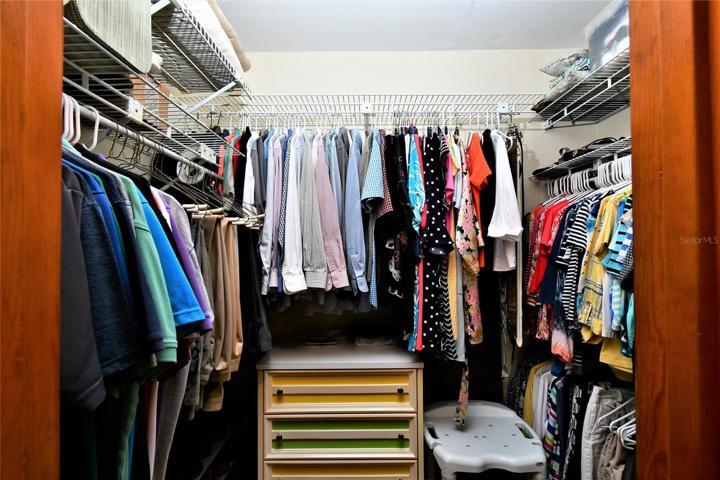 Walk-in closets in master and bedroom 3.