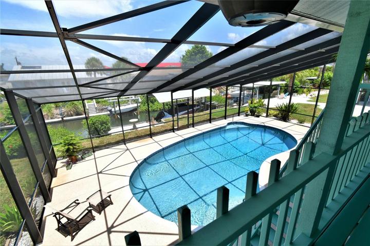 View of the pool from balcony